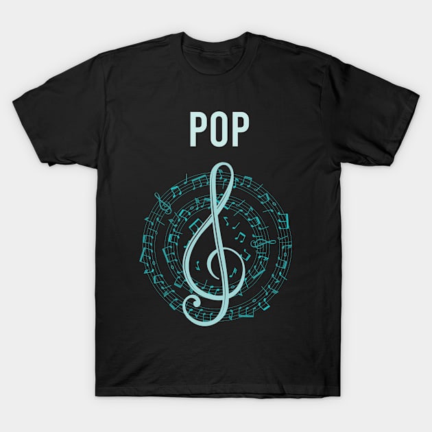 Music Note Circle Pop T-Shirt by Hanh Tay